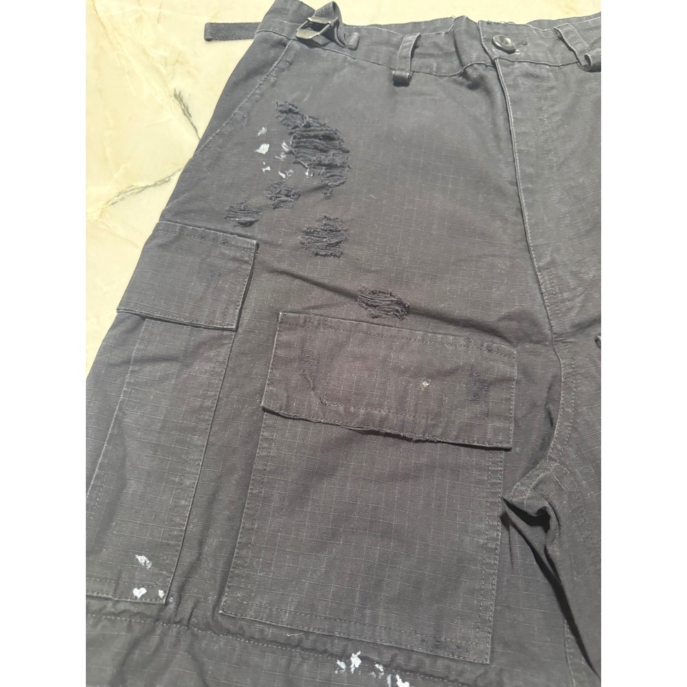 Balenciaga Unisex XS Convertible Cargo Pants Distressed Paint Splatter Utility - Picture 6 of 16